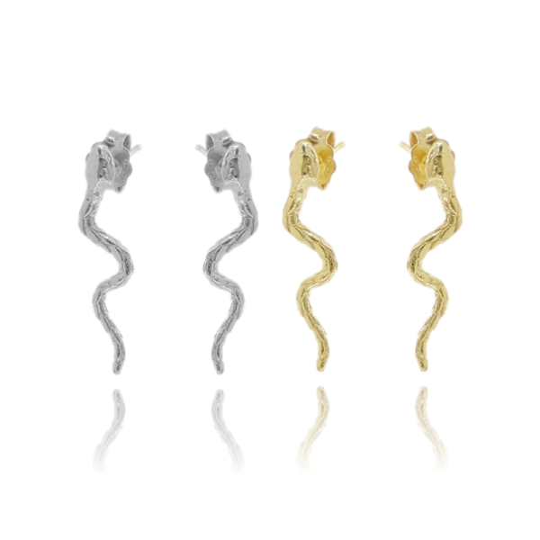 ORECCHINI SERPENTE MM 25X5 IN ARGENTO TIT 925