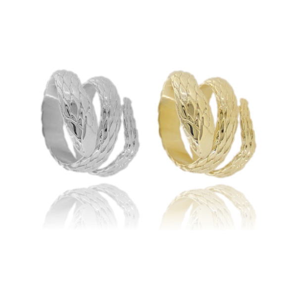ANELLO SERPENTE IN ARGENTO TIT 925 MISURA REGOLABILE