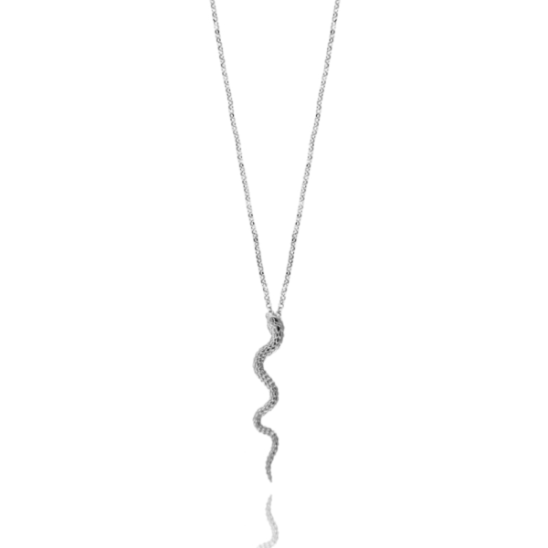 COLLANA ROLO' CM 45 CON SERPENTE MM 43X7 IN ARGENTO TIT 925 