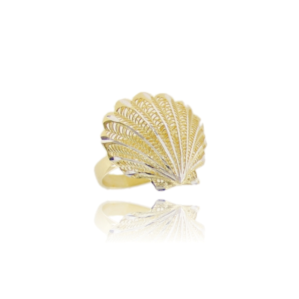 ANELLO CONCHIGLIA ELETTROFUSA MM 20X23 IN ARGENTO TIT 925 MISURA REGOLABILE