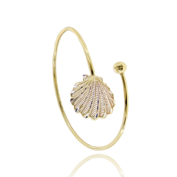 BRACCIALE RIGIDO CONTRARIE CONCHIGLIA ELETTROFUSA MM 20X23 IN ARGENTO TIT 925 