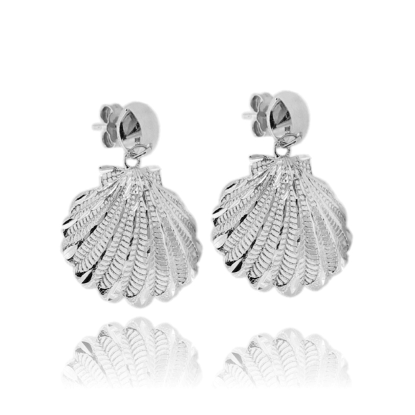 ORECCHINI PENDENTI CON CONCHIGLIA IN ARGENTO TIT 925 