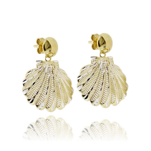 ORECCHINI PENDENTI CON CONCHIGLIA IN ARGENTO TIT 925 