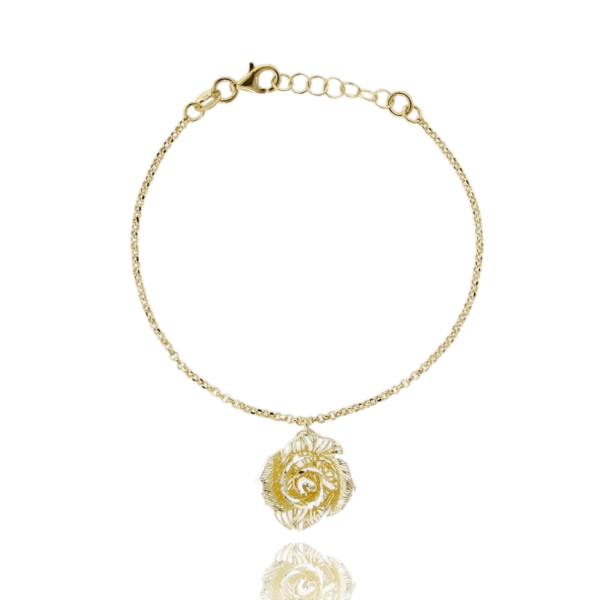BRACCIALE ROLO' CM 18 CON FIORE ELETTROFUSO MM 19X19 IN ARGENTO TIT 925 