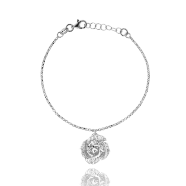 BRACCIALE ROLO' CM 18 CON FIORE ELETTROFUSO MM 19X19 IN ARGENTO TIT 925 