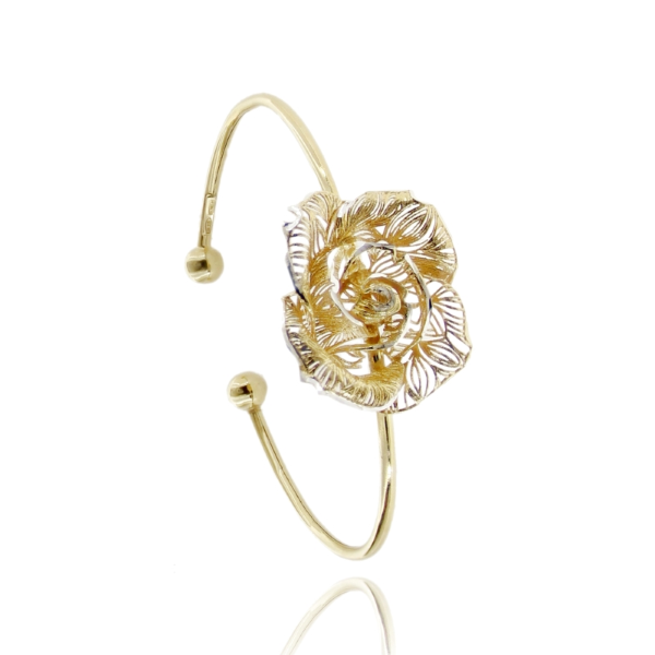 BRACCIALE RIGIDO FIORE ELETTROFUSO MM 30X30 IN ARGENTO TIT 925 