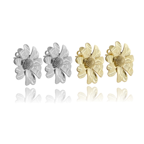 ORECCHINI A LOBO MARGHERITA MM 25X25 IN ARGENTO TIT 925 