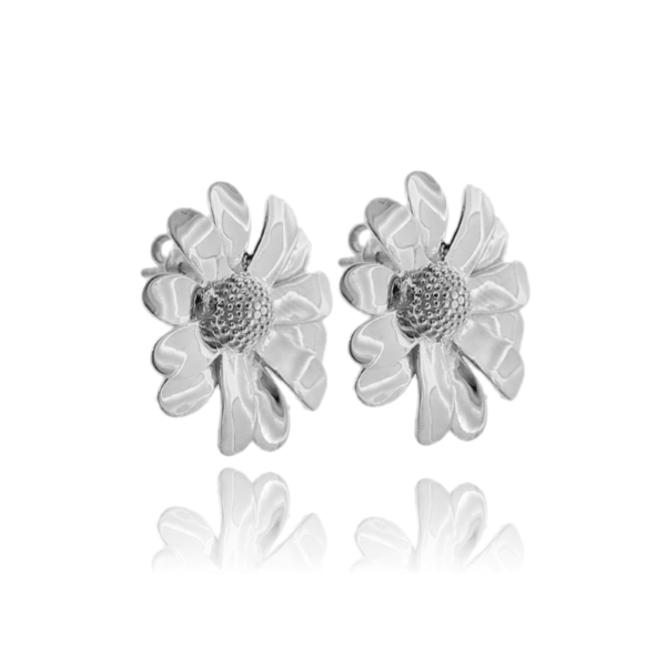 ORECCHINI A LOBO MARGHERITA MM 25X25 IN ARGENTO TIT 925 