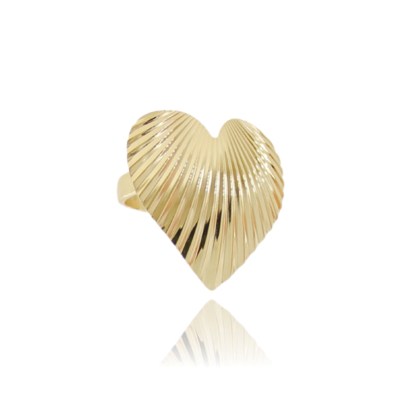 ANELLO CUORE VENTAGLIO MM 25X25 IN ARGENTO TIT 925 MISURA REGOLABILE