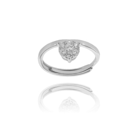 ANELLO CON ZIRCONI BIANCHI IN ARGENTO TIT 925 MISURA REGOLABILE DA 11