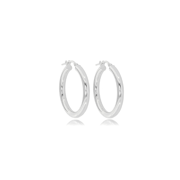 ORECCHINI A CERCHIO A CANNA TONDA MM 3 IN ARGENTO TIT 925‰