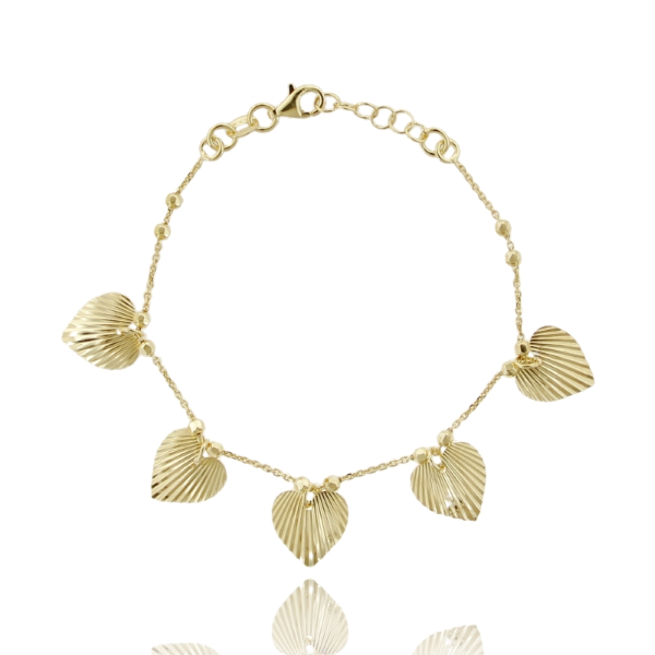 BRACCIALE FORZATINA ALTERNATA CM 18 CON CUORI VENTAGLIO PENDENTI IN ARGENTO TIT 925