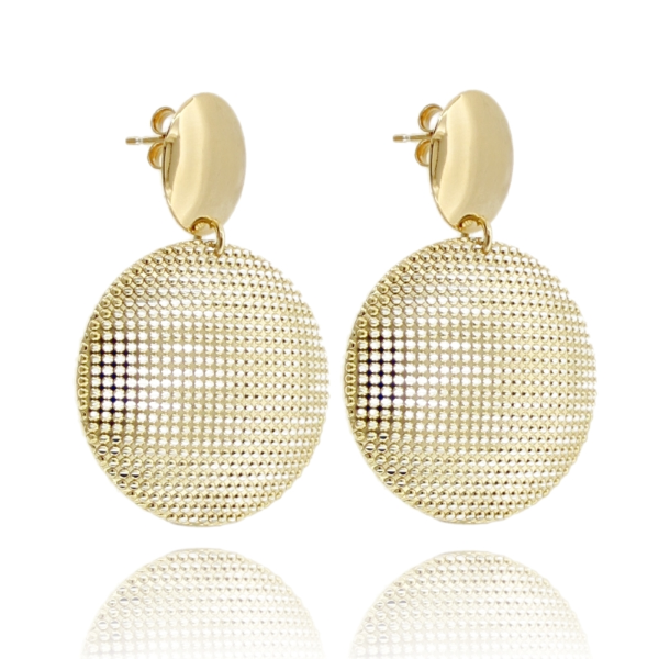 ORECCHINI PENDENI TONDI MM 44X30 IN ARGENTO TIT 925