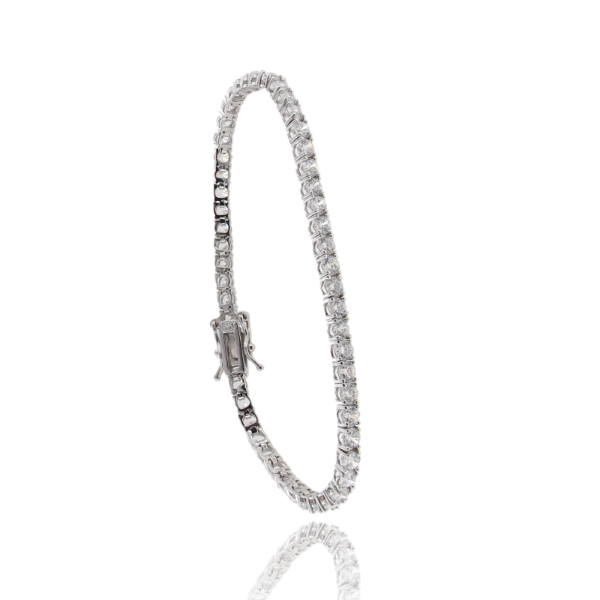 BRACCIALE TENNIS 4 GRIFFE CON ZIRCONI BIANCHI IN ARGENTO TIT 925