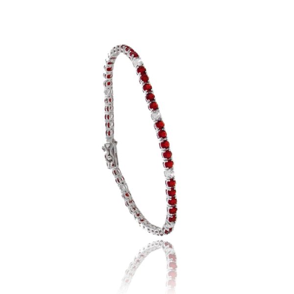 BRACCIALE TENNIS 4 GRIFFE CON ZIRCONI ALTERNATI 1-5 IN ARGENTO RODIATO TIT 925