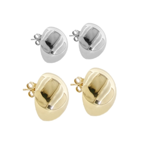 ORECCHINI A LOBO SEMISFERA IN ARGENTO TIT 925 