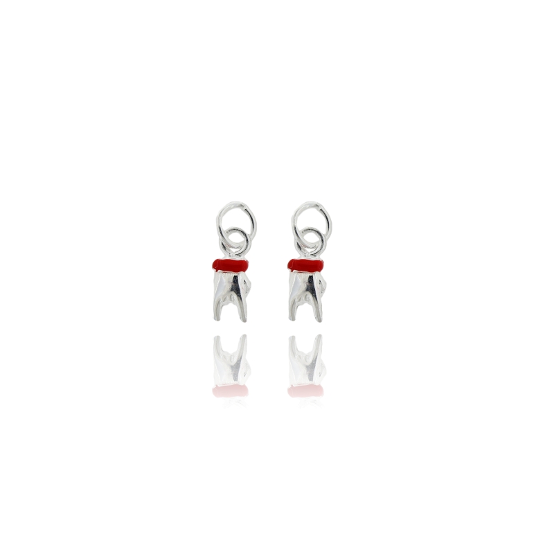 CIONDOLO PZ 2 MANO CON CORNA MM 17X6 IN AG MICROFUSO TIT 800‰ E SMALTO