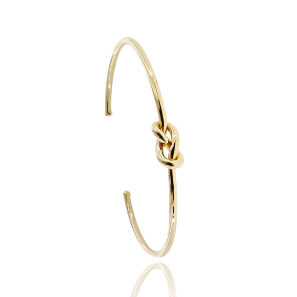 BRACCIALE RIGIDO NODO INFINITO A CANNA IN ARGENTO TIT 925‰