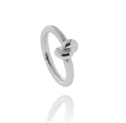 ANELLO A CANNA TONDA MM 3 CON NODO IN ARGENTO TIT 925