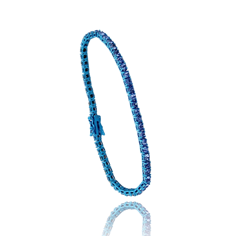 BRACCIALE TENNIS CON ZIRCONI MM 3 IN ARGENTO 925‰ CM 18