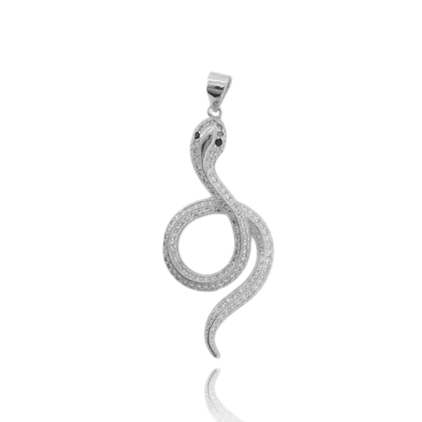 CIONDOLO SERPENTE MM 39X17 IN ARGENTO TIT 925 E ZIRCONI
