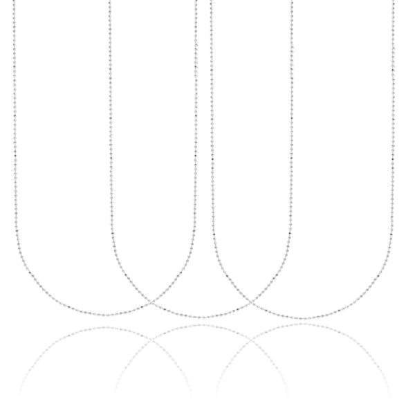 CATENA PALLINA DIAMANTATA MM 1,2 PZ 3 IN ARGENTO 925‰