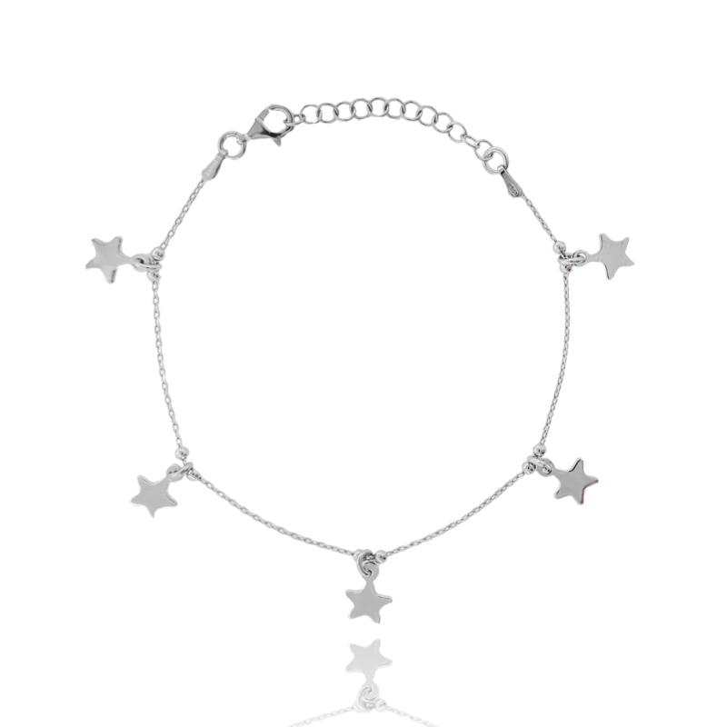 BRACCIALE FORZATINA CON STELLE IN ARGENTO TIT 925 CM 17-19