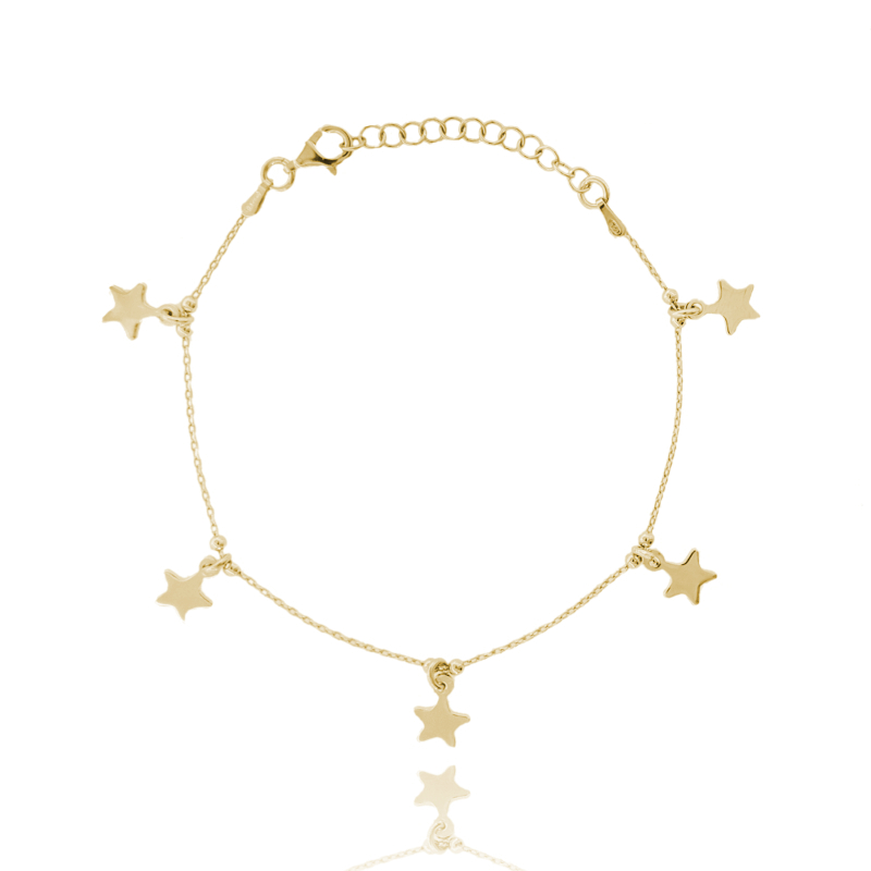 BRACCIALE FORZATINA CON STELLE IN ARGENTO TIT 925 CM 17-19