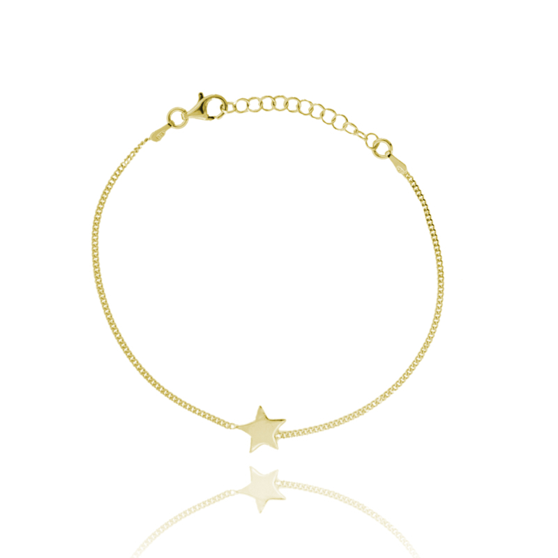 BRACCIALE CUBAN CHAIN CON STELLA IN ARGENTO TIT 925 CM 17-19