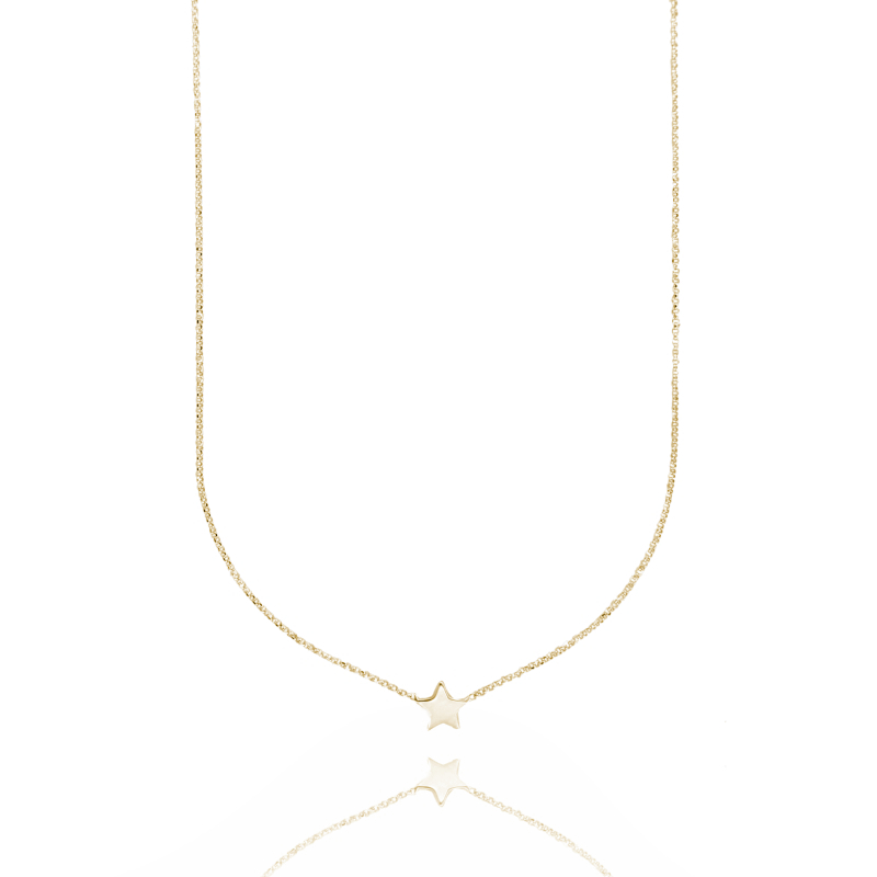 COLLANA ROLO CON STELLA IN ARGENTO TIT 925 CM 45