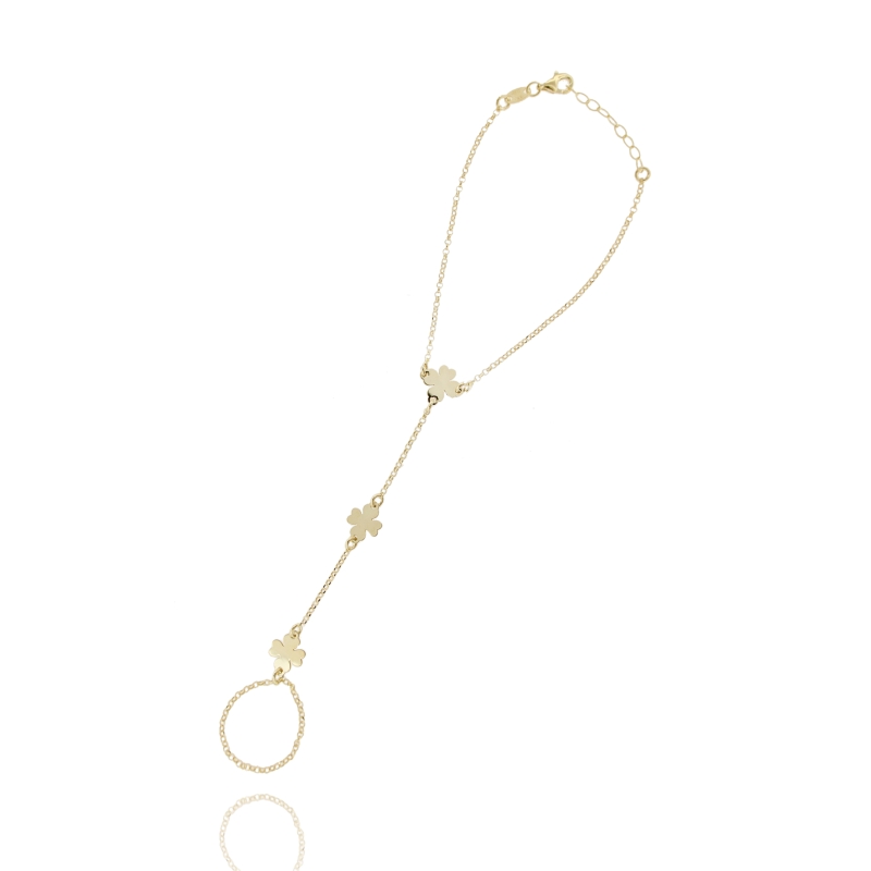 BACIAMANO CON QUADRIFOGLI IN ARGENTO TIT 925