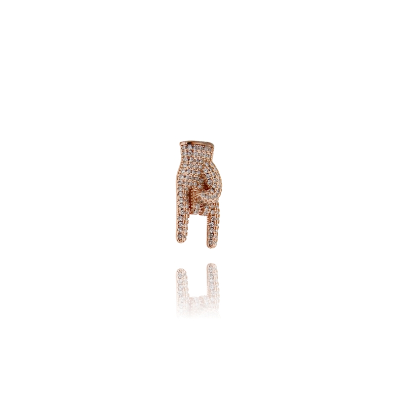 CIONDOLO CORNA MM 15X15 IN ARGENTO TIT 925 E ZIRCONI