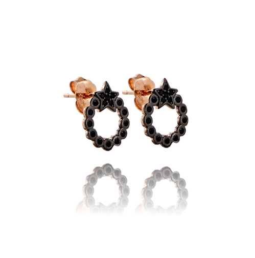 ORECCHINI GHIRLANDA CON STELLA IN ARGENTO TIT 925 E ZIRCONI