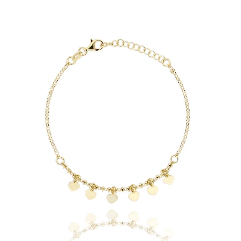 BRACCIALE ROLO' CON CUORI IN ARGENTO TIT 925‰ CM 17-19