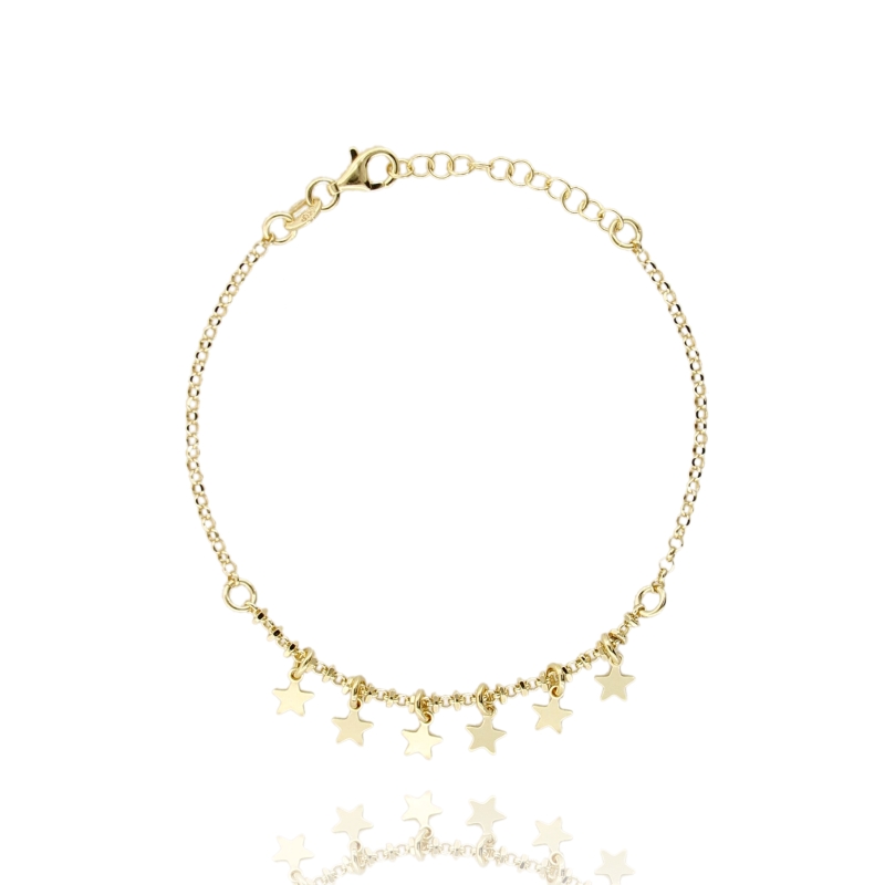 BRACCIALE ROLO' CON STELLE IN ARGENTO TIT 925‰ CM 17-19