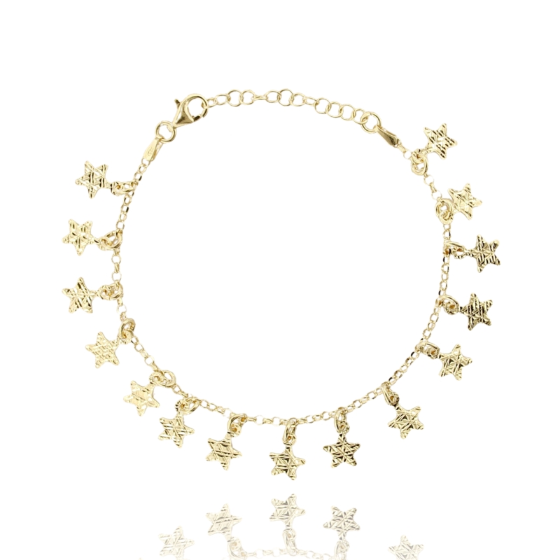 BRACCIALE ROLO' CON STELLE IN ARGENTO TIT 925‰ CM 17-19