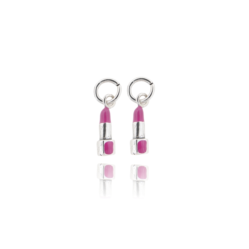 CIONDOLO ROSSETTO PZ 2 MM 18X6 IN ARGENTO MICROFUSO BRUNITO TIT 800 E SMALTO