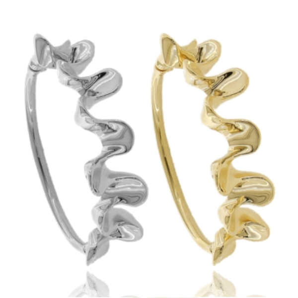 BRACCIALE RIGIDO ONDA IN ARGENTO TIT 925