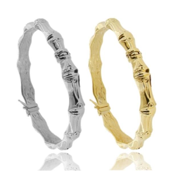 BRACCIALE RIGIDO BAMBU' IN ARGENTO TIT 925