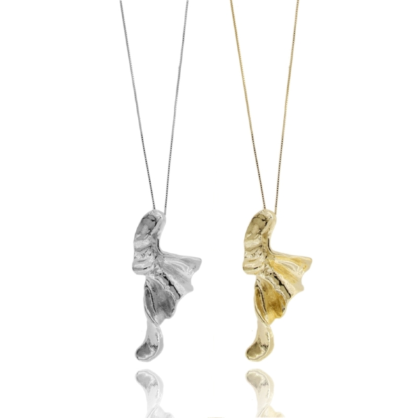 COLLANA VENEZIANA CM 40 CON ROCCIA PENDENTE IN ARGENTO TIT 925