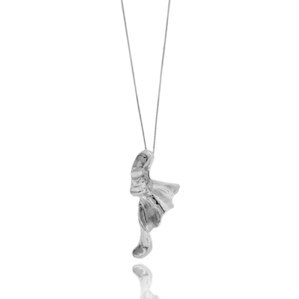 COLLANA VENEZIANA CM 40 CON ROCCIA PENDENTE IN ARGENTO TIT 925