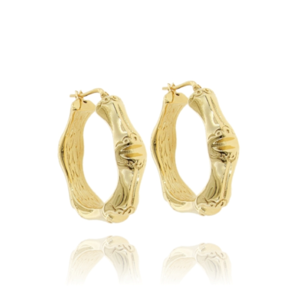 ORECCHINI A CERCHIO BAMBU' IN ARGENTO TIT 925 