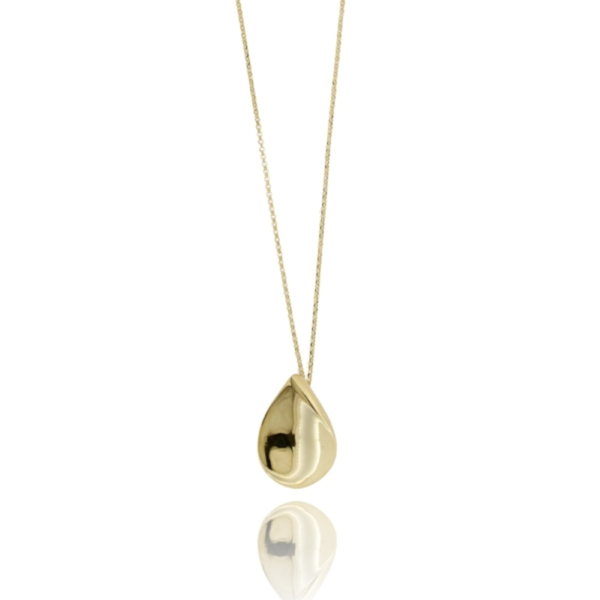 COLLANA ROLO' CM 40 CON GOCCIA PENDENTE IN ARGENTO TIT 925
