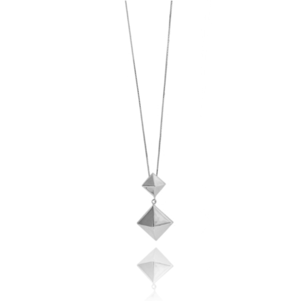 COLLANA VENEZIANA CM 40 CON DOPPIA BORCHIA PENDENTE IN ARGENTO TIT 925