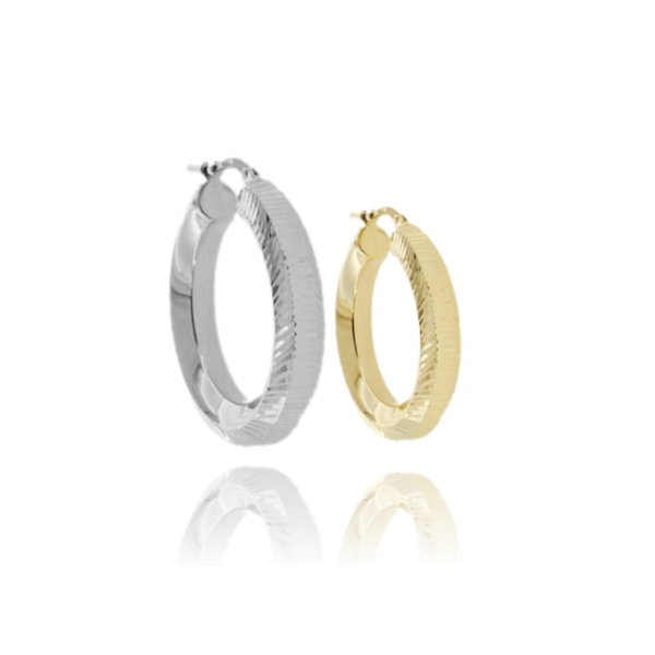ORECCHINI A CERCHIO POLO IN ARGENTO DIAMANTATO TIT 925 