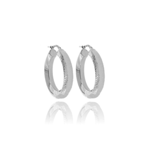 ORECCHINI A CERCHIO POLO IN ARGENTO DIAMANTATO TIT 925 