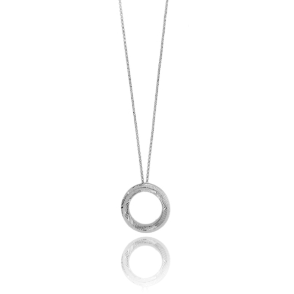 COLLANA ROLO' CM 40 CON POLO GRANDE PENDENTE IN ARGENTO TIT 925