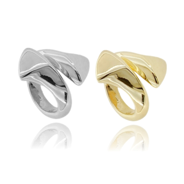 ANELLO CONTRARIE IN ARGENTO TIT 925 MISURA REGOLABILE