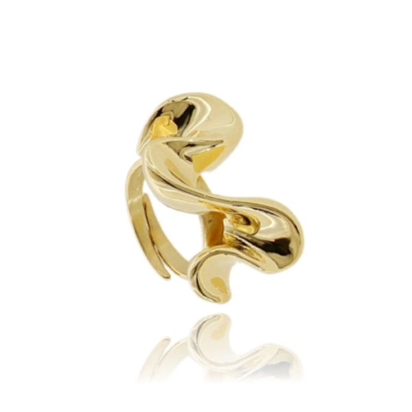 ANELLO ONDA IN ARGENTO TIT 925 MISURA REGOLABILE