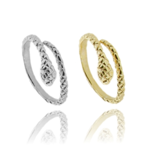 ANELLO SERPENTE IN ARGENTO TIT 925 MISURA REGOLABILE DA 13